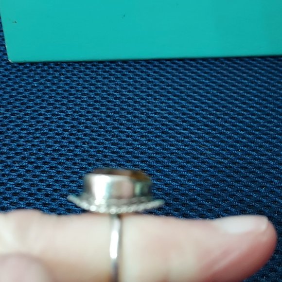 Sterling Orange tear drop  ring size 6.5 - Picture 8 of 12